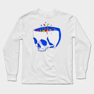 Halloween skull with candy Long Sleeve T-Shirt